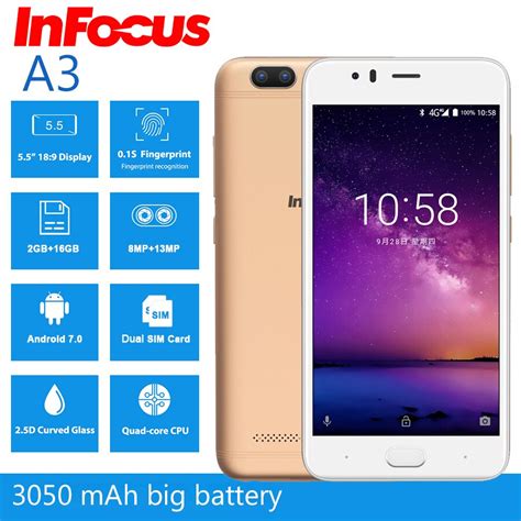 Infocus A3 mobile phone 5.2" LTE 4G smartphone 2GB +16GB 3050mAh Quad ...