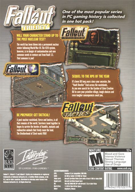 Fallout: Trilogy cover or packaging material - MobyGames