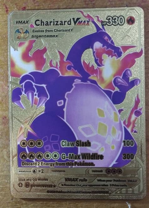 Mavin | Pokemon Charizard VMAX Gigantamax Gold Foil Card SV107/SV122