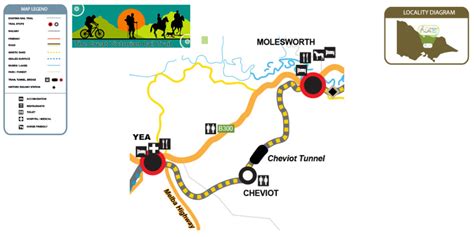 Yea to Molesworth Map - The Great Victorian Rail Trails of Victoria