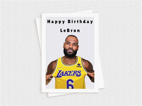 Lebron James Personalised Birthday Card Lebron James | Etsy