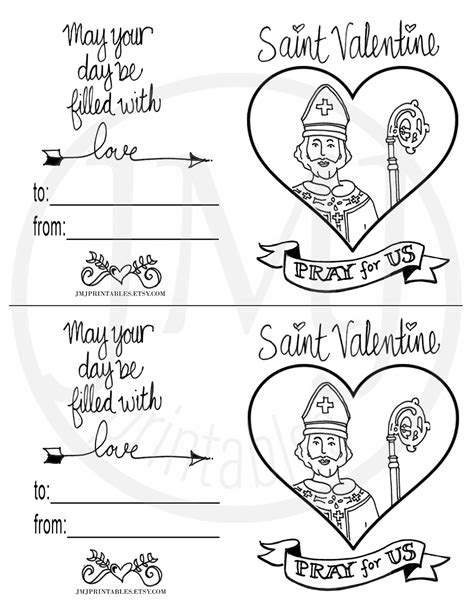 Printable Saint Valentine Card for Kids Kid Valentine's | Etsy