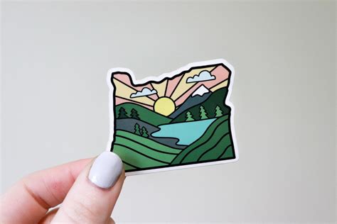 Oregon Sticker Waterproof Sticker State Sticker Nature - Etsy