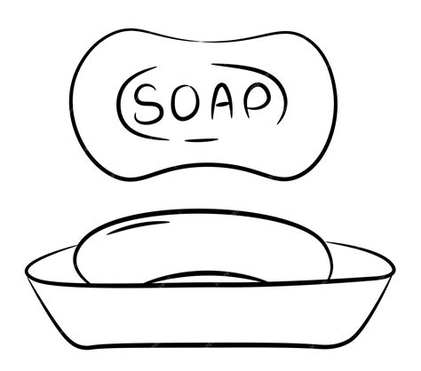 Premium Vector | Icon of soap in a soap dish. the subject of hygiene. black outline isolated on ...