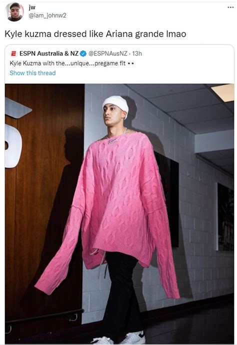 Kyle Kuzma roasted for wearing oversized pink sweater, sparks hilarious memes about $1,700 shirt ...