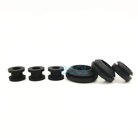 Small black waterproof rubber cable grommet plug - ETOL