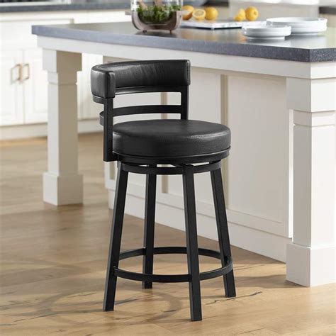 Black Leather Swivel Counter Stools | theipadguide.com