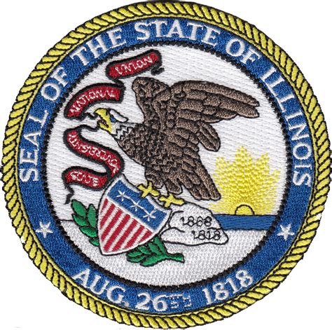 STATE OF ILLINOIS SEAL PATCH: 4" - Large - Chicago Cop Shop