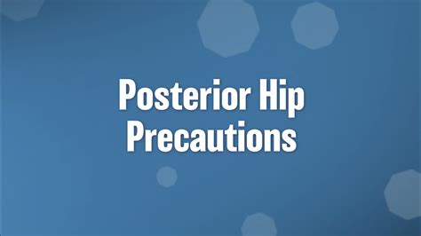 Posterior hip precautions - YouTube