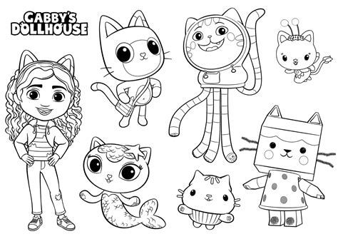 Gabby's Dollhouse Coloring Page - Free Printable Coloring Pages