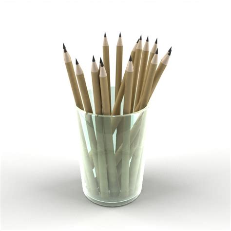 cup pencils 3d obj