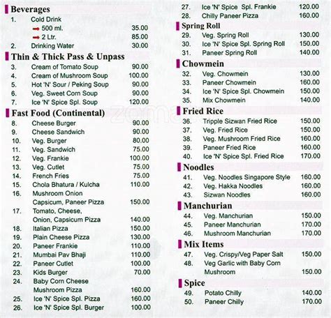 Ice N Spice Menu, Menu for Ice N Spice, Indira Nagar, Lucknow - Zomato