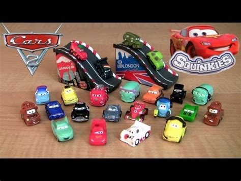 Disney Cars 2 Racing Ramp Set 24 SQUINKIES Playset with Pixar Lightning McQueen, Lizzie toys ...