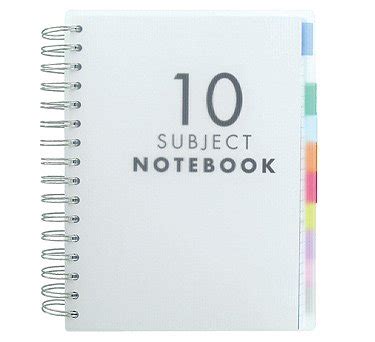 Paperchase A5 Translucent 10 Subject Notebook, Subject Dividers, 200 sheets (400 pages) of Close ...