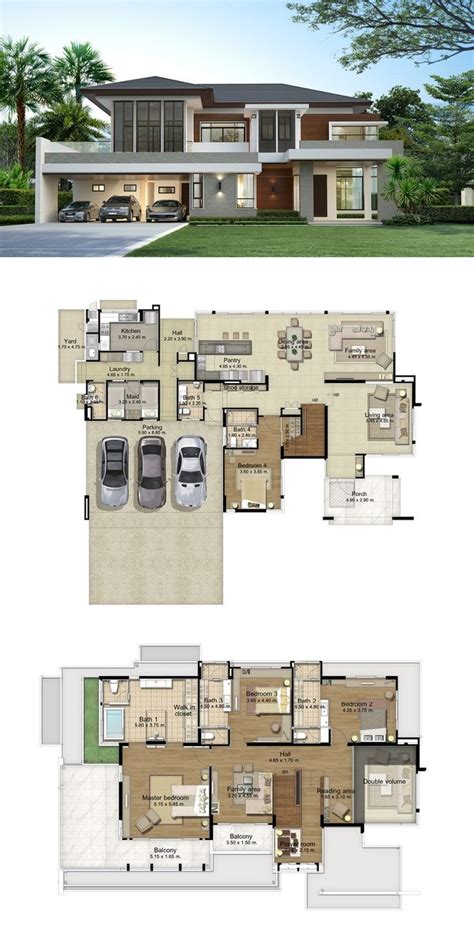 226abf95ee0718c656536fc5ee94bf25.jpg (736×1479) | Big modern houses, Modern house floor plans ...