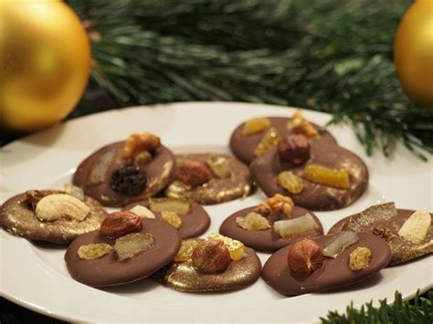 Mendiant Chocolate Disc with Fruit and Nuts Christmas Recipe