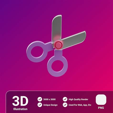 Premium PSD | Creative tools cutting 3d illustration