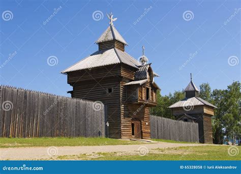 Traditional Siberian Ostrog(fortress). Stock Photo - Image of tree, christianity: 65328058