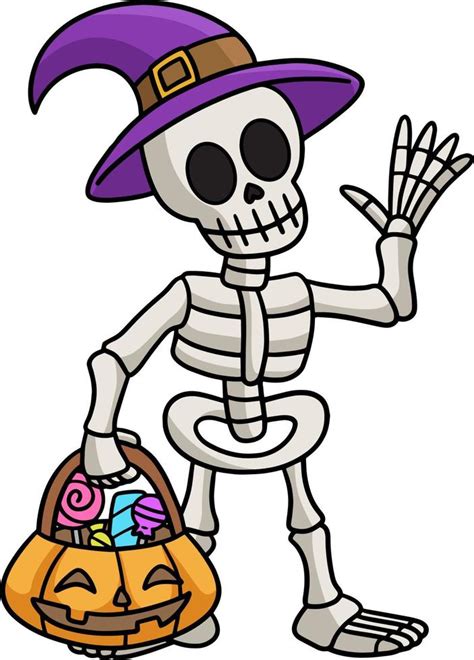 esqueleto halloween dibujos animados color clipart 8823016 Vector en Vecteezy