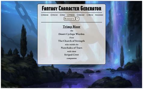 Fantasy Character Generator