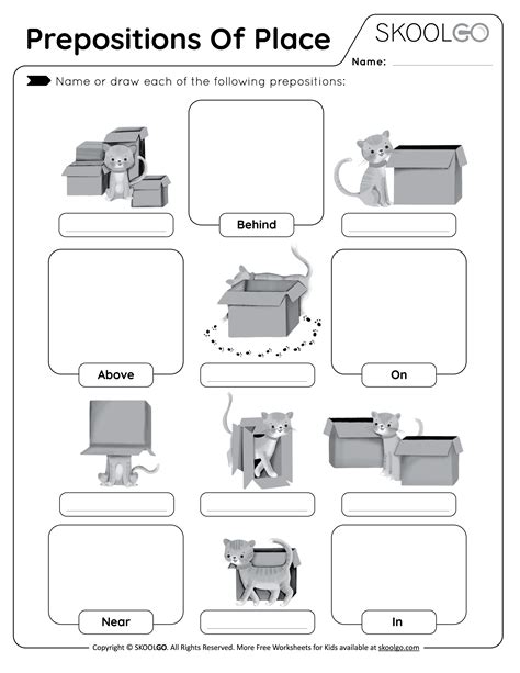 Prepositions of place - Free Worksheet - SKOOLGO