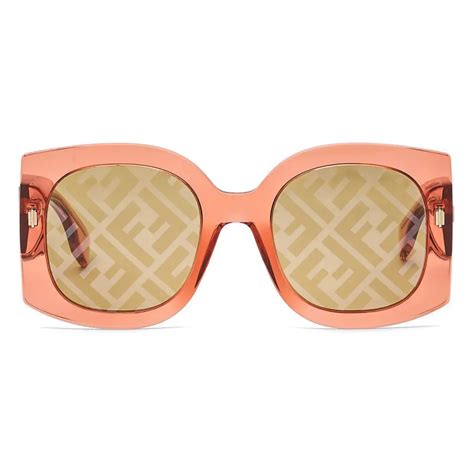 Fendi - Fendi Roma - Oversized Square Sunglasses - Orange - Sunglasses - Fendi Eyewear - Avvenice