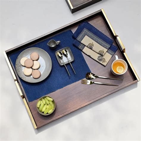 Modern Classy Look Wooden Serving Tray With Handles For Kitchenware Use ...