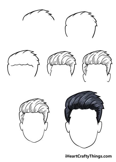 Boy's Hair Drawing - How To Draw Boy’s Hair Step By Step