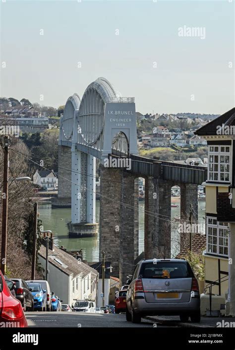 The Royal Albert Bridge aka Saltash Bridge is a single track historic ...