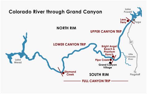 Map Of Colorado River In Grand Canyon - Colorado River Grand Canyon Maps, HD Png Download - kindpng