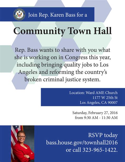 Congresswoman Karen Bass Town Hall & Legislative Report - Olympic Park ...