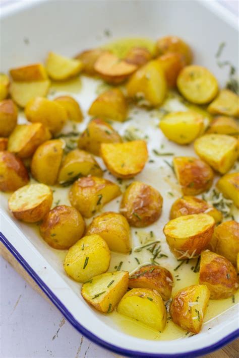 Roasted New Potatoes with Garlic and Rosemary | Recipe | Cooking salmon ...