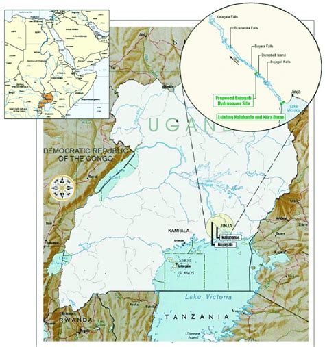 1. Map of Uganda and localisation of the Bujagali Hydro-Power Dam.... | Download Scientific Diagram