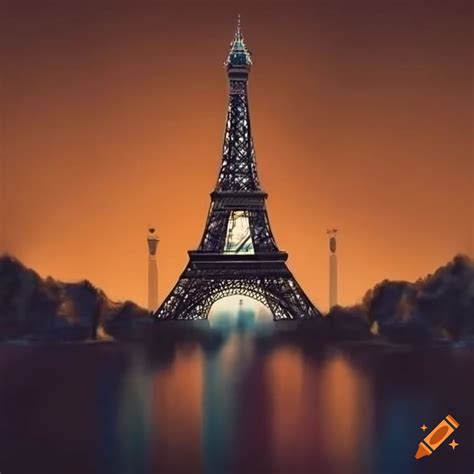 Iconic view of the eiffel tower on Craiyon