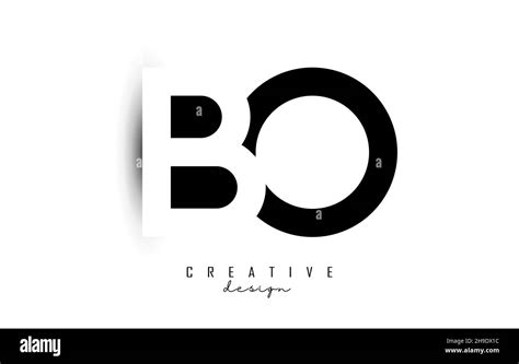 Letters BO Logo with black and white negative space design. Letters B ...