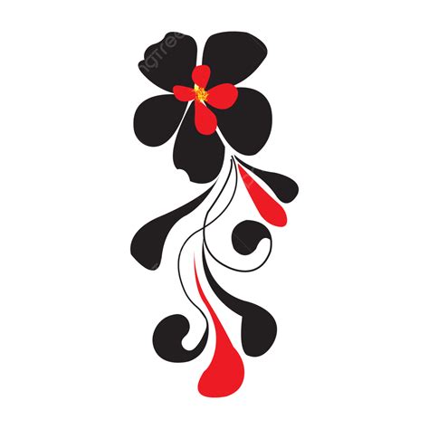 Black And Red Flower Vector, Flower, Vector Art, Spring PNG and Vector with Transparent ...