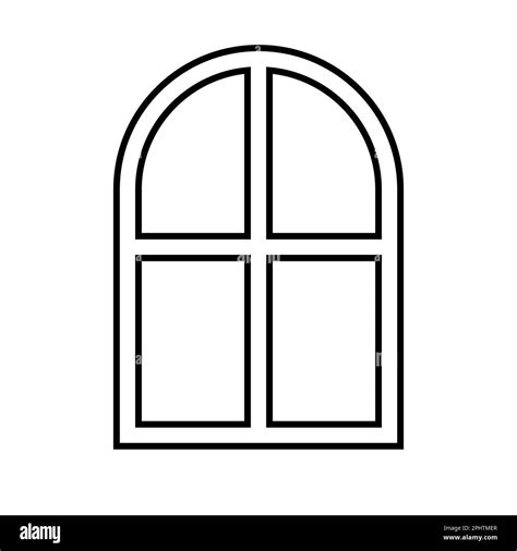 Vector flat outline window isolated on white background Stock Vector Image & Art - Alamy