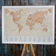 Classic World Map Wedding Table Plan