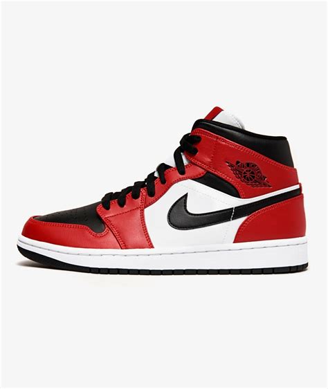 Nike Air Jordan 1 Retro Mid Chicago Toe Red White Black 554724-069 3 4 ...