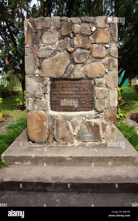 Stone marking the fort of Mat Salleh who rebelled against the British ...