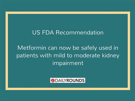 US FDA Recommendation: Metformin can now be safely used in patients ...