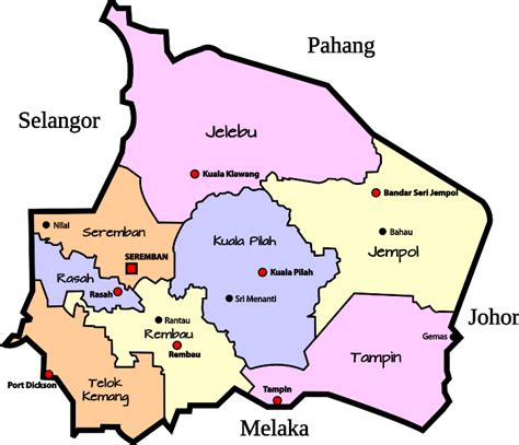 Parliamentary map of Negeri Sembilan Malaysia – PermaClipart