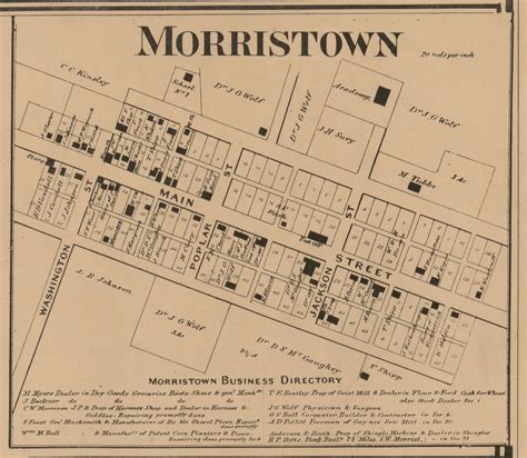 Morristown, Hanover, Indiana 1866 Old Town Map Custom Print - Shelby Co ...