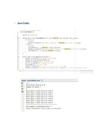 Tower of hanoi algorithm | PDF