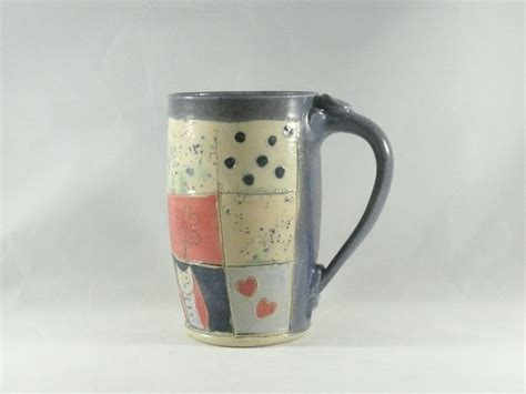 Unique coffee mugs Large Tea Cup pottery mug by BlueSkyPotteryCO