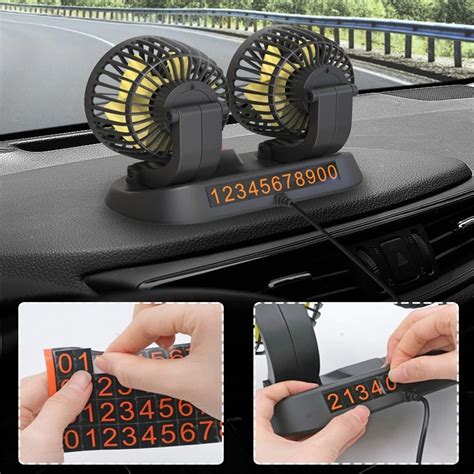 Dual Head Car Fan 2 Speed Adjustment Car Cooling Fan Strong Wind ...