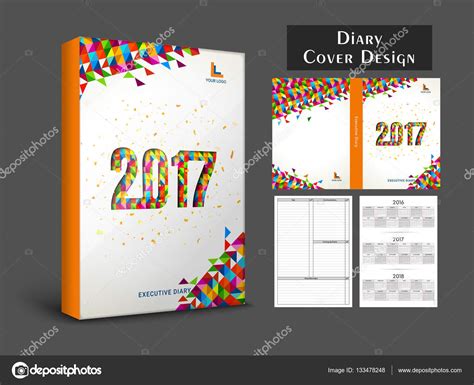 Creative diary | Creative Diary Cover design for 2017. — Stock Vector ...