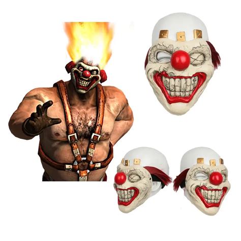 Xcoser Twisted Metal Sweet Tooth Mask Halloween Cosplay Killer Clown ...