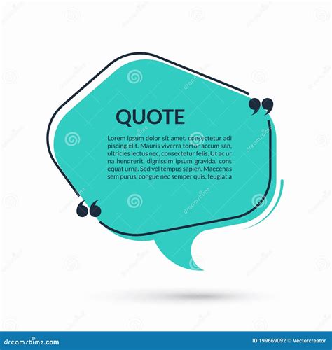 Quote Speech Bubble, Blank Text Balloon with Frame and Quotes Isolated on White Background ...