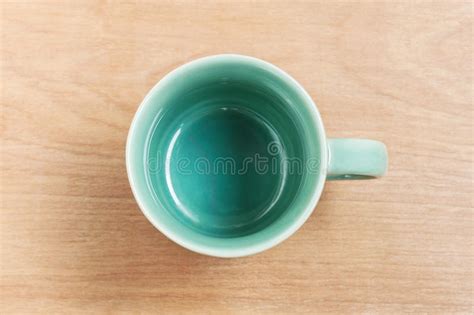 White Cup Top View on Wooden Table Stock Image - Image of heap, view: 72530255
